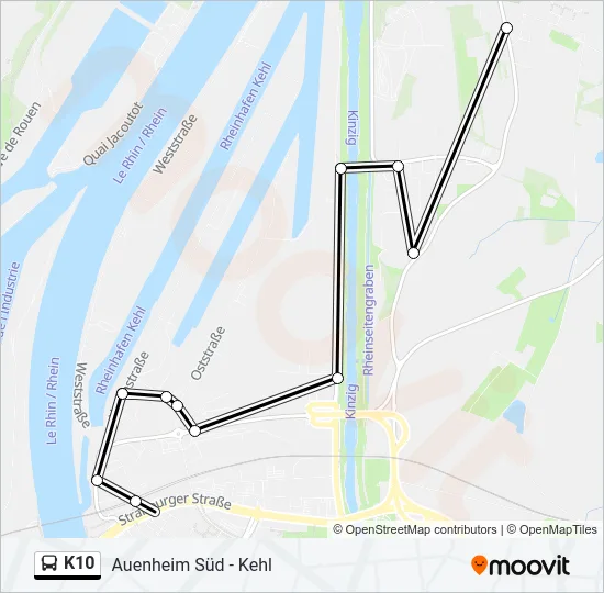 K10 Bus Line Map