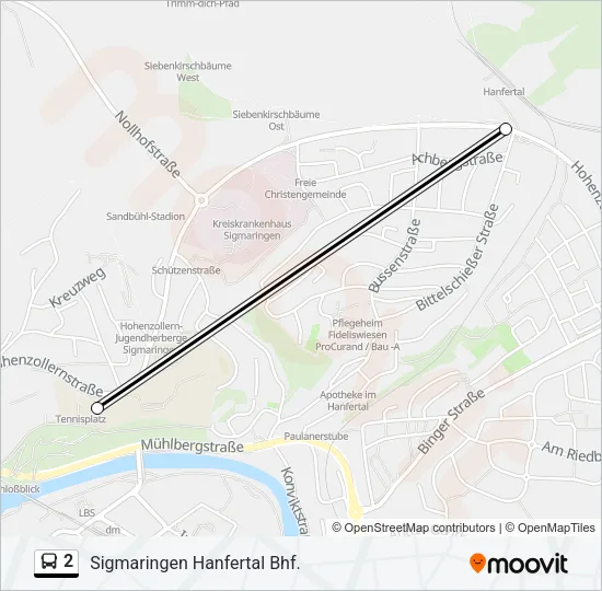 2 Bus Line Map