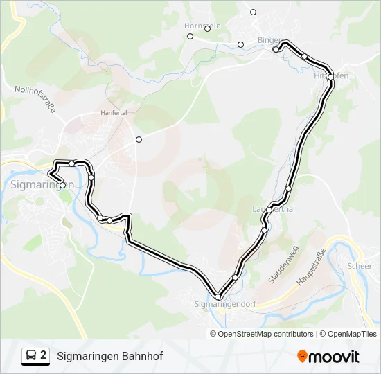 2 Bus Line Map