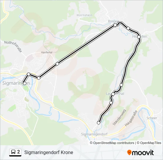 2 Bus Line Map