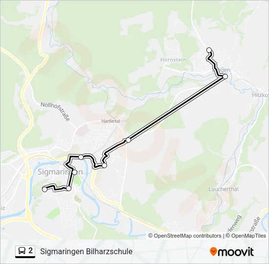 2 Bus Line Map