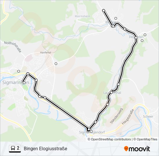 Buslinie 2 Karte