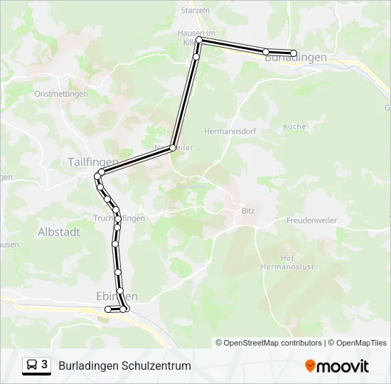 3 Bus Line Map