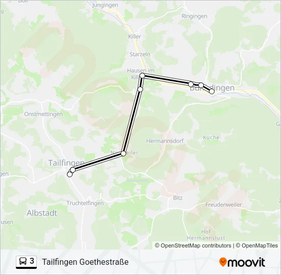 3 Bus Line Map