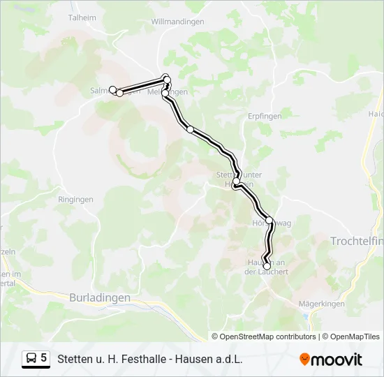 5 Bus Line Map