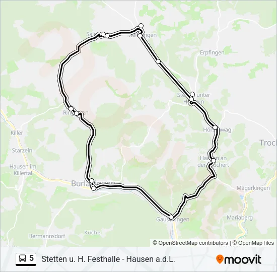 5 Bus Line Map