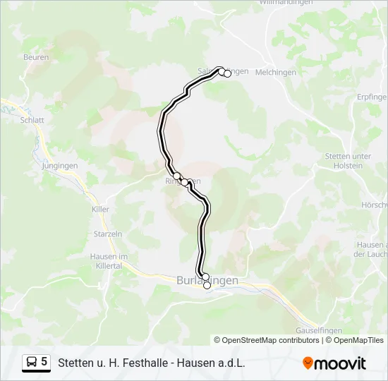 5 Bus Line Map