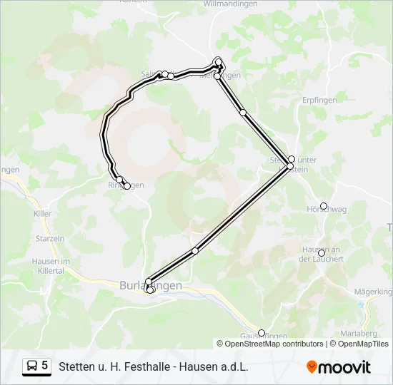 5 Bus Line Map