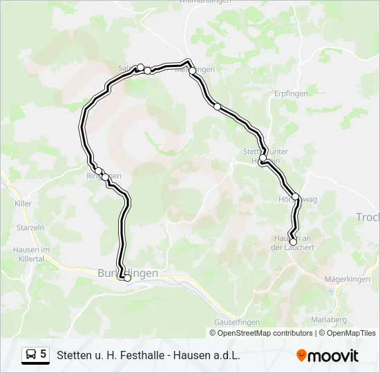 5 Bus Line Map
