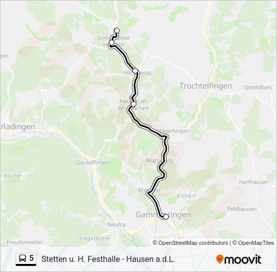 5 Bus Line Map