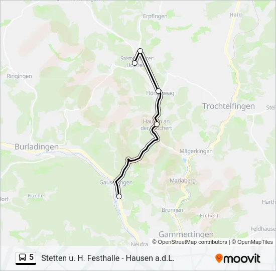 5 Bus Line Map