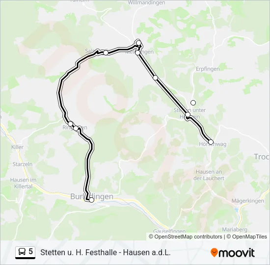 5 Bus Line Map