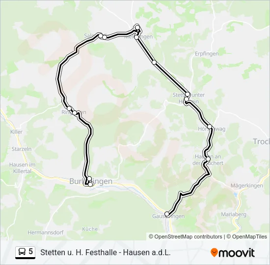 5 Bus Line Map