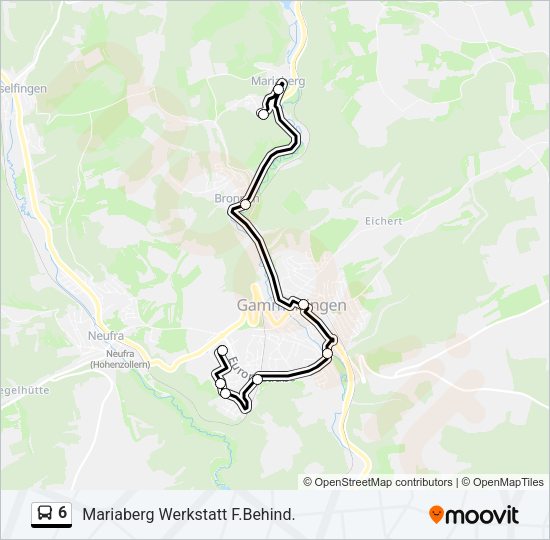 Автобус 6: карта маршрута