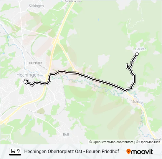 9 Bus Line Map