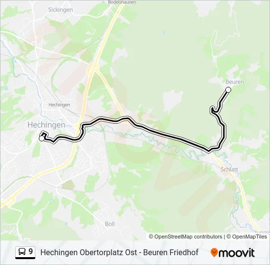 9 Bus Line Map