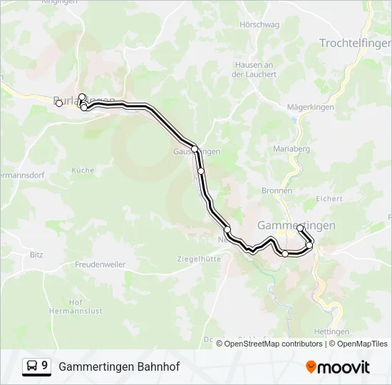 9 Bus Line Map