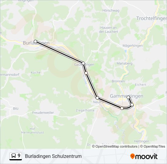 Buslinie 9 Karte