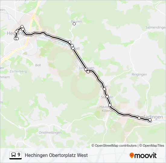 9 Bus Line Map