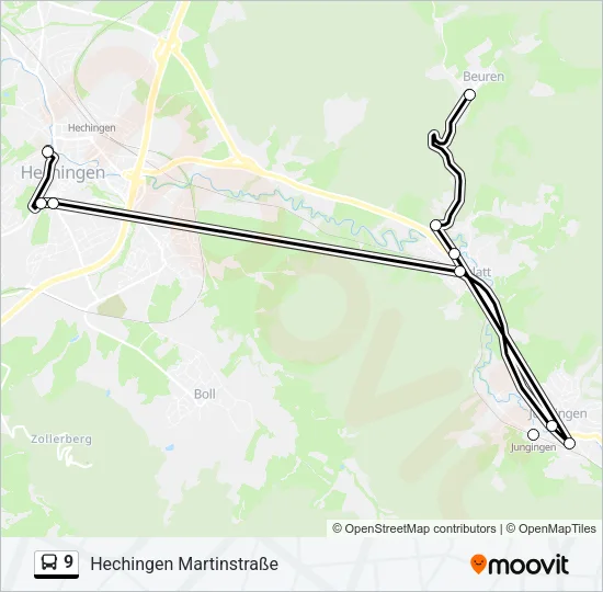 9 Bus Line Map