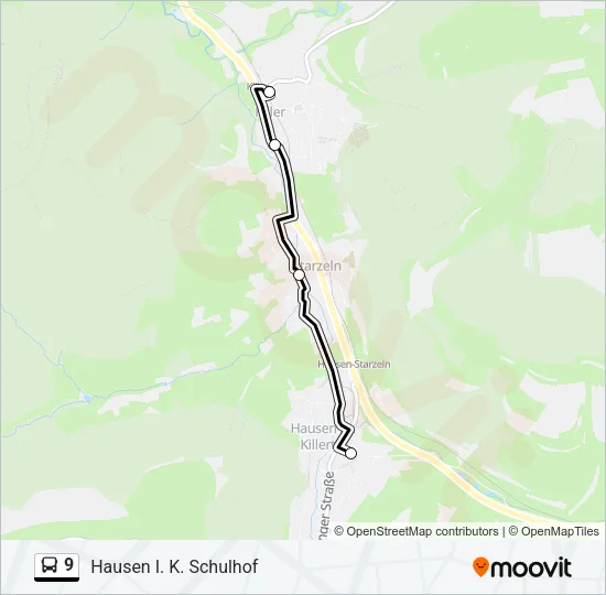 9 Bus Line Map