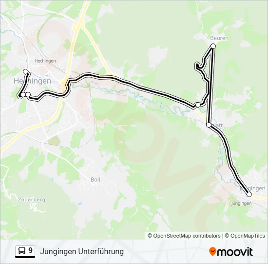 9 Bus Line Map