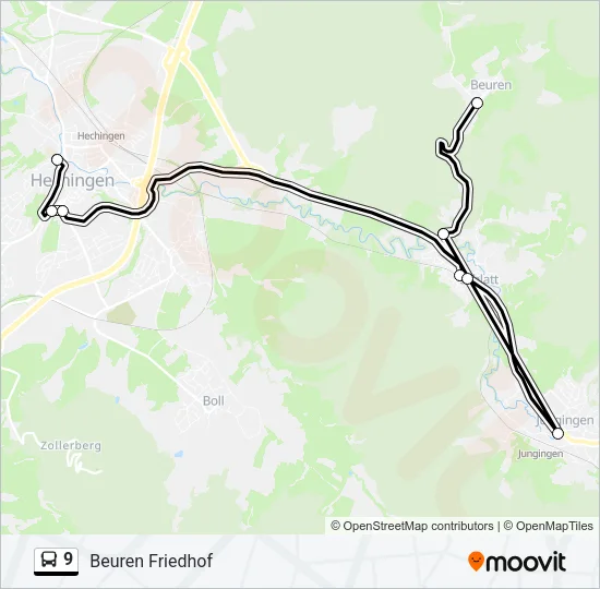 9 Bus Line Map