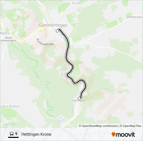 9 Bus Line Map