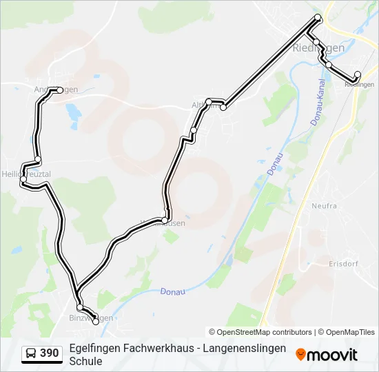 390 Bus Line Map