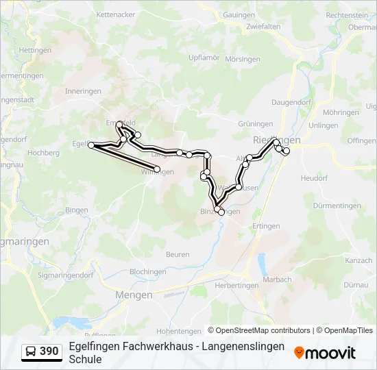 390 Bus Line Map