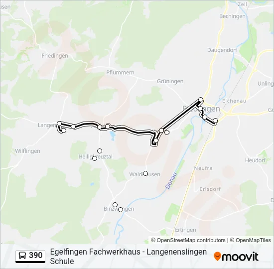 390 Bus Line Map