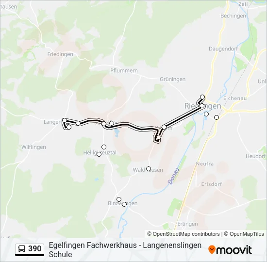 390 Bus Line Map
