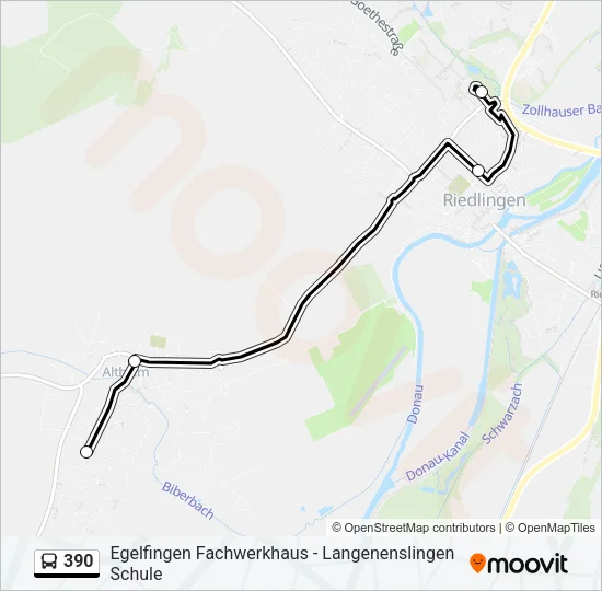 390 Bus Line Map