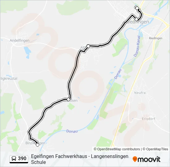 390 Bus Line Map