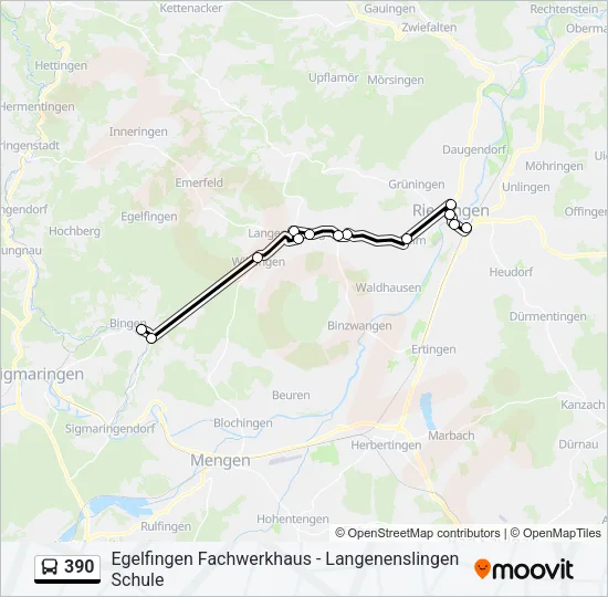 390 Bus Line Map