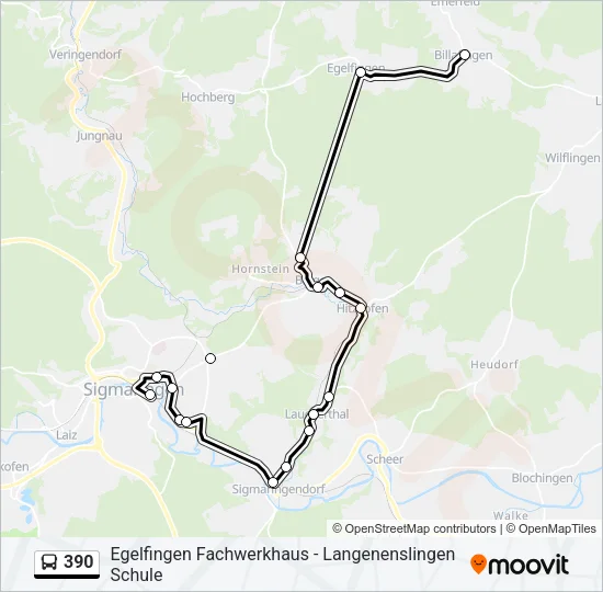 390 Bus Line Map