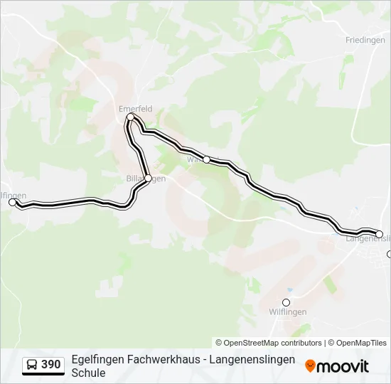 390 Bus Line Map