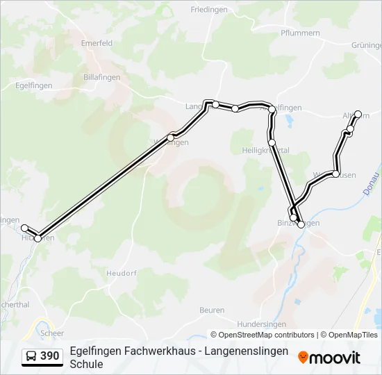 390 Bus Line Map