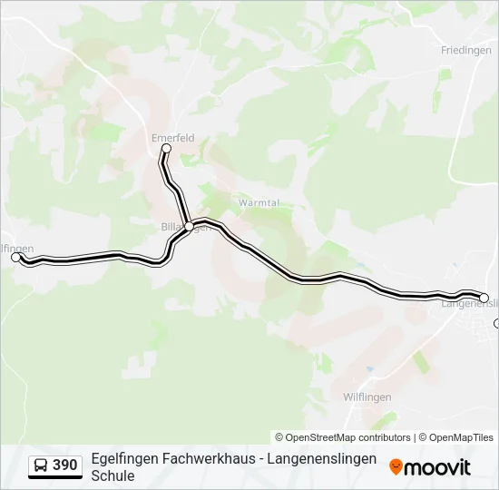 390 Bus Line Map