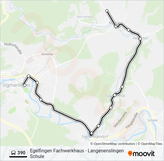390 Bus Line Map