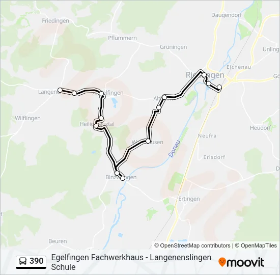 390 Bus Line Map