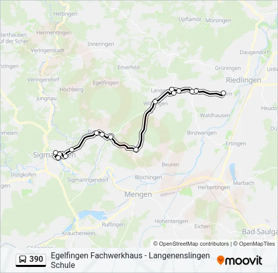 390 Bus Line Map
