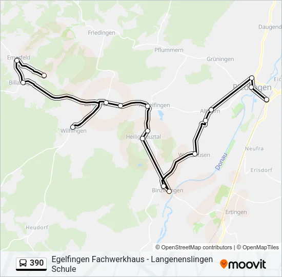 390 Bus Line Map