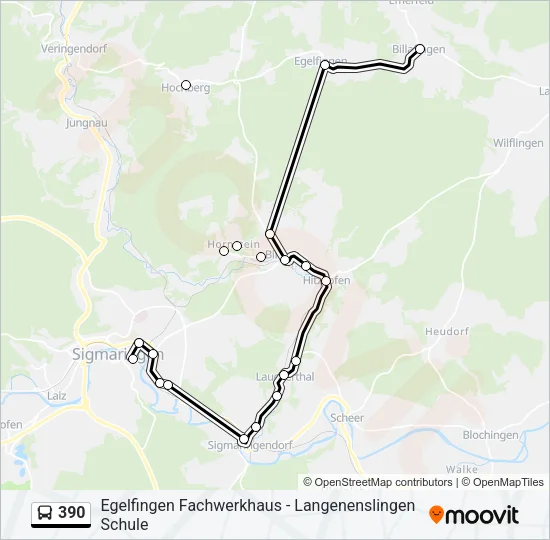 390 Bus Line Map