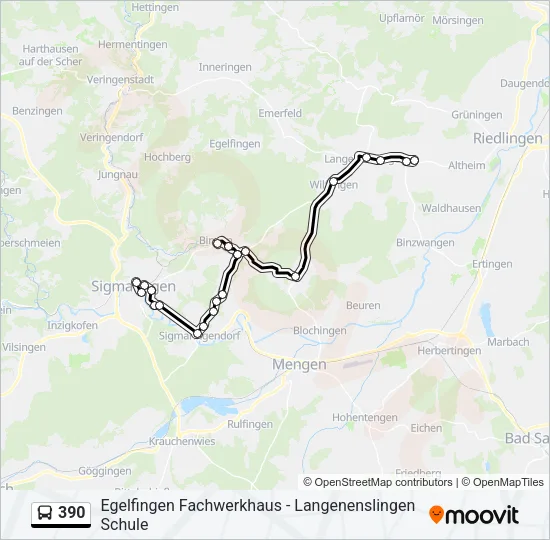 390 Bus Line Map