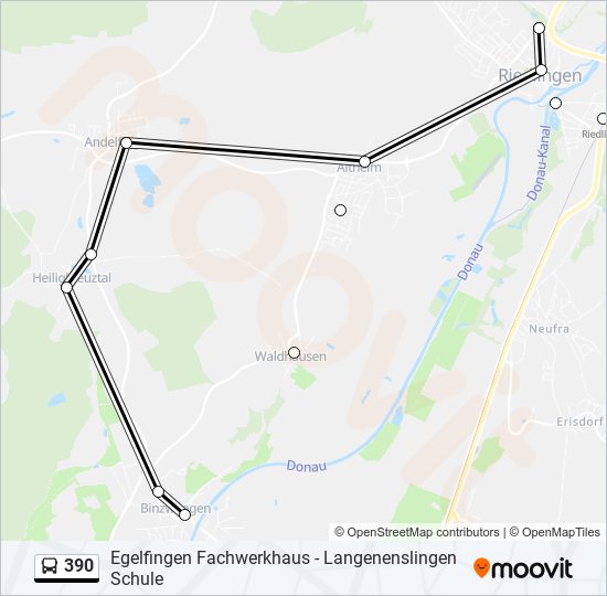 390 Route Schedules, Stops & Maps Riedlingen Kreisgymnasium (Updated)