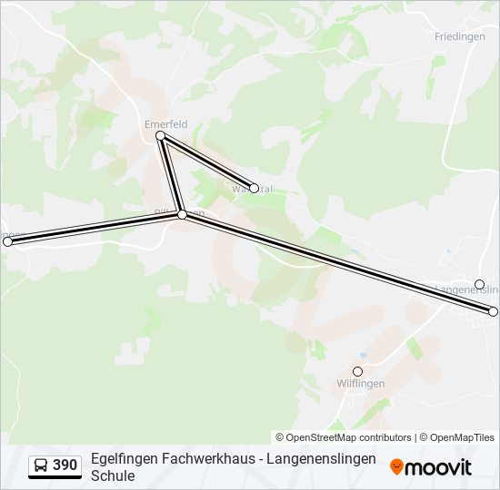 390 Route Schedules, Stops & Maps Langenenslingen Warmtal (Updated)