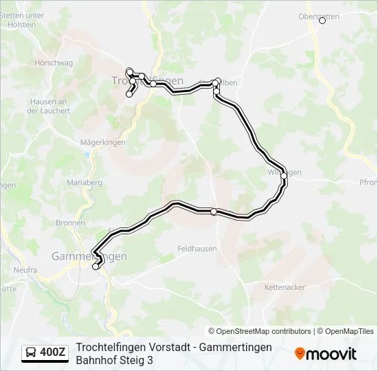 400Z Bus Line Map