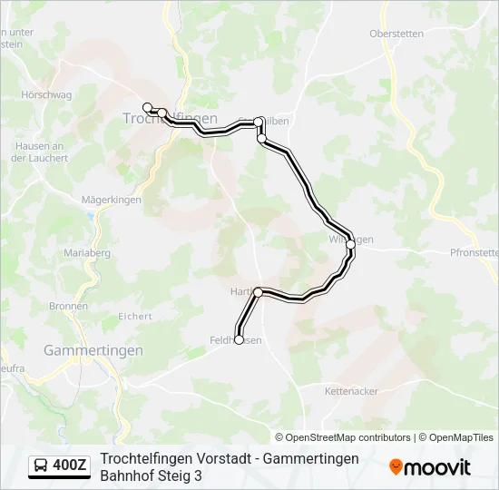 400Z Bus Line Map
