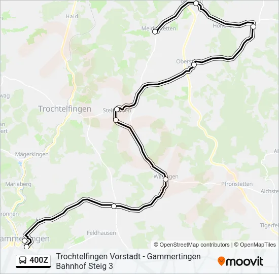 400Z Bus Line Map